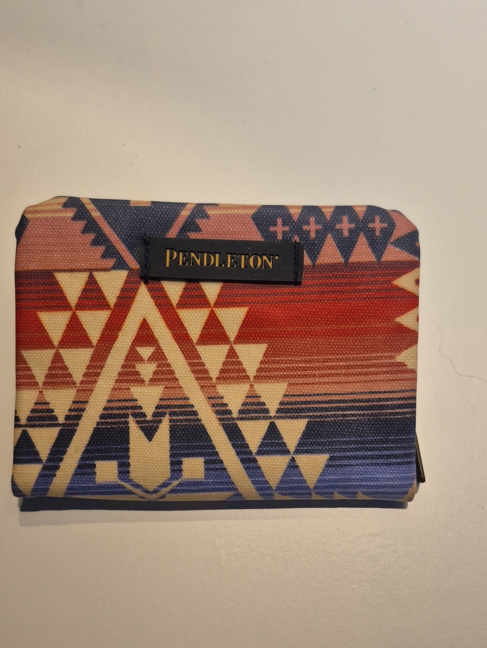 Pendleton Geometric Tribal Card Holder - Red, Blue & Cream